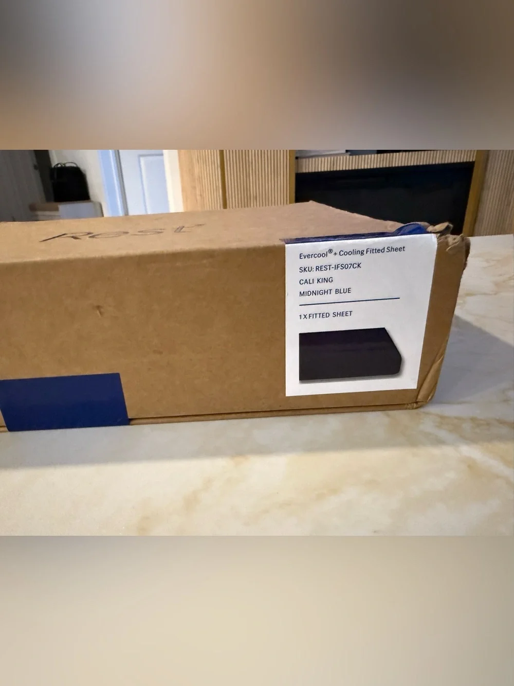NWB REST Evercool + Cooling Fitted Sheet California King Midnight Blue
